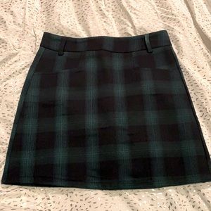 Plaid wool skirt